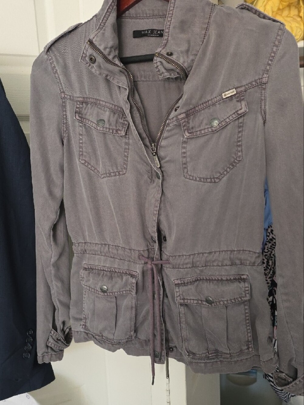 Max Jeans Gray Utility Drawstring Field Jacket - Picture 3 of 12
